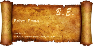 Bahr Emma névjegykártya